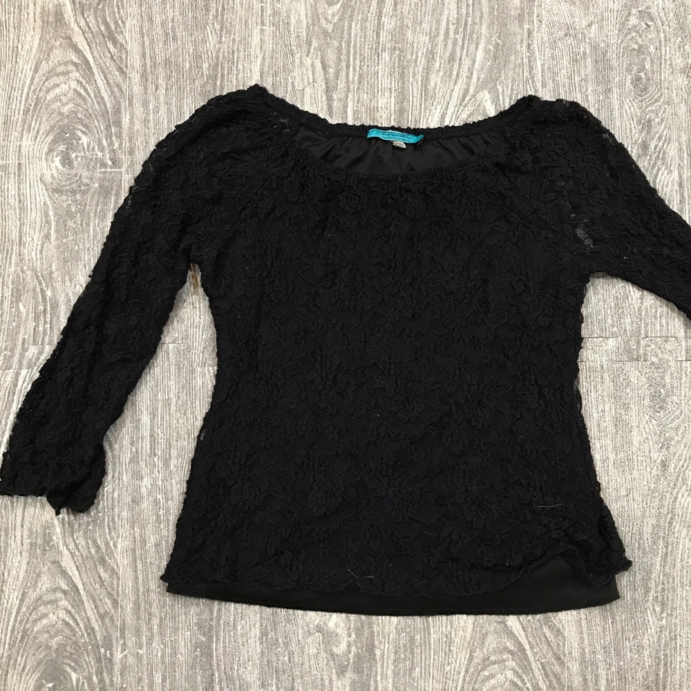 Black Lace Off The Shoulder Top